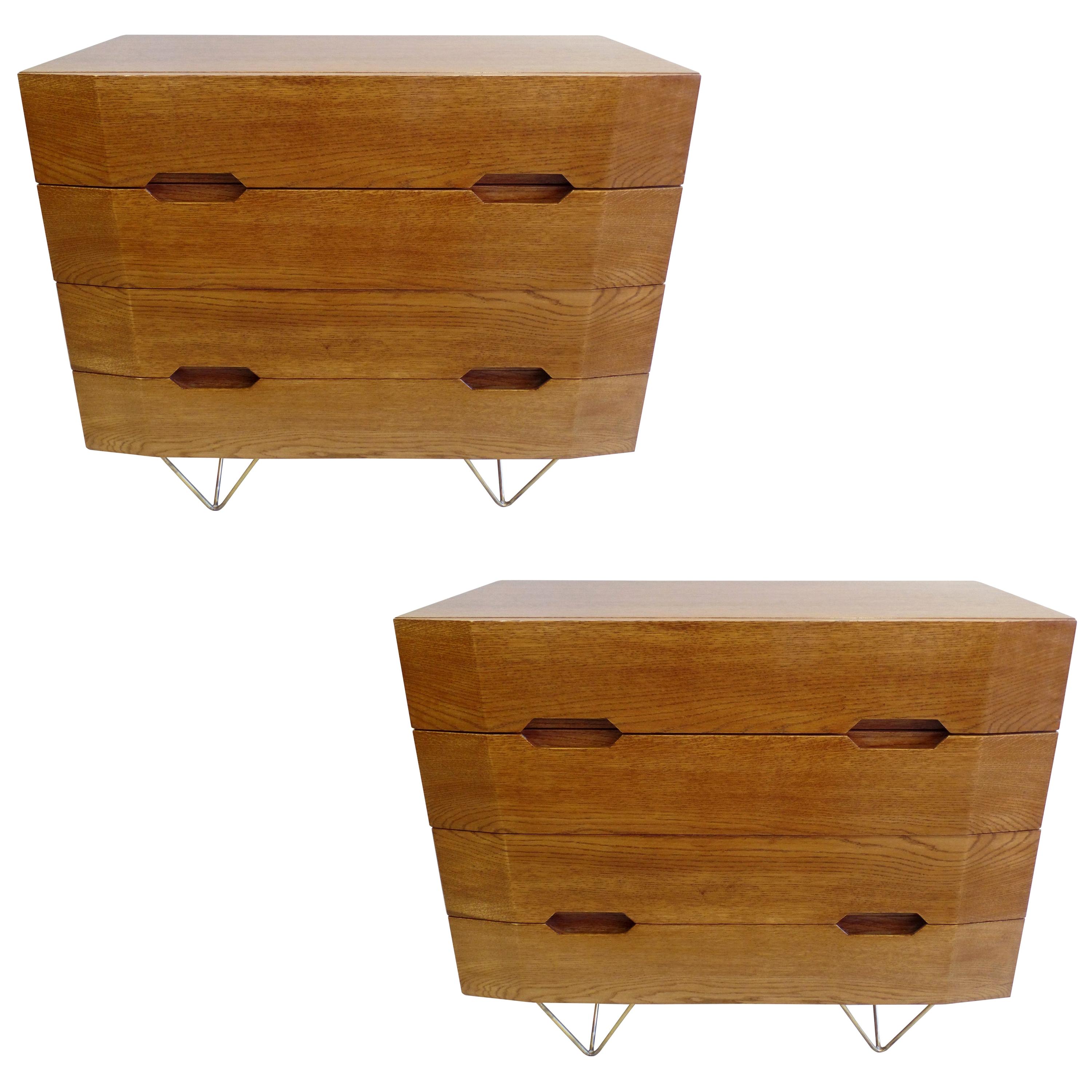 2 Italian Mid-Century Modern Commodes or Chests of Drawers, Circle of Gio Ponti
