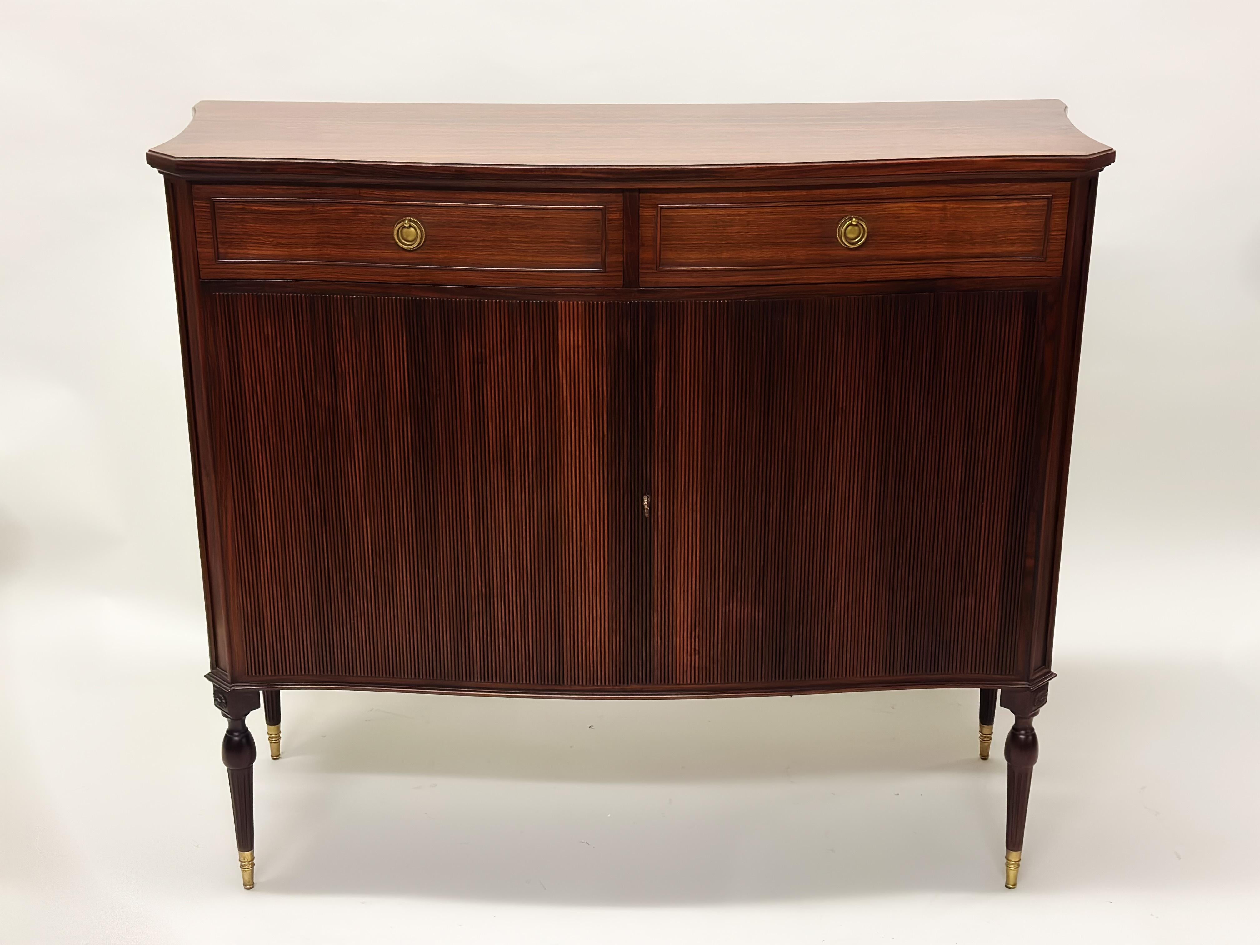 20th Century Italian Mid-Century Modern Neoclassical Walnut Sideboards by Paolo Buffa For Sale