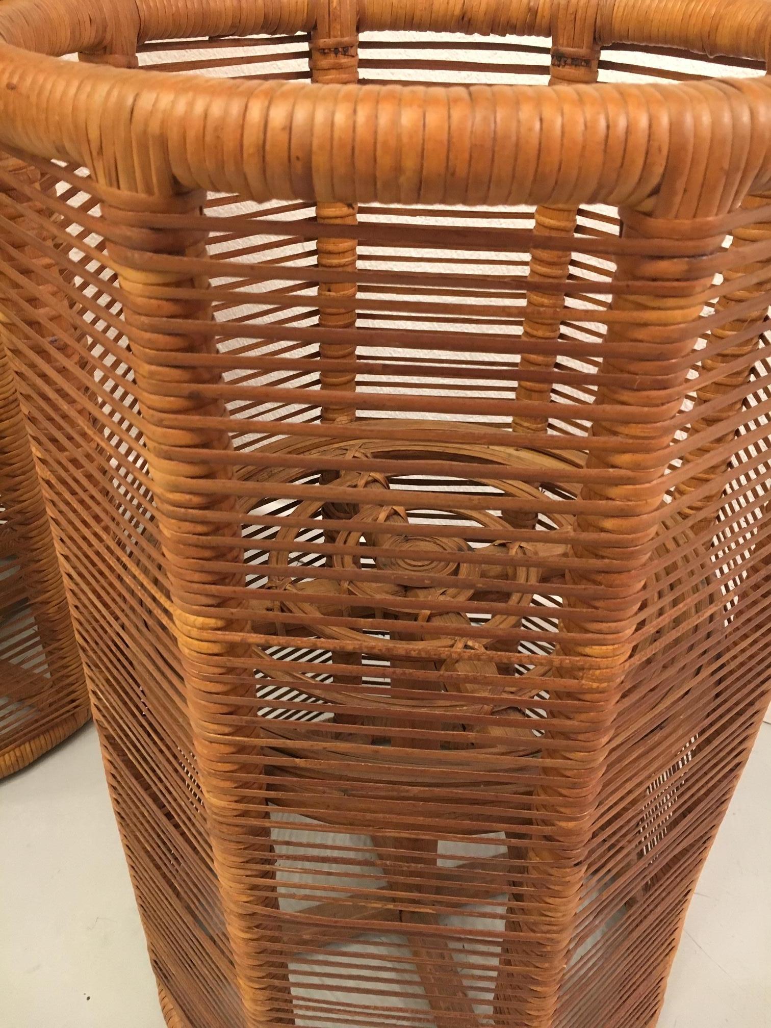 2 Italian Rattan Planters, 1975 1