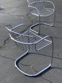 2 Italian Space Age Gastone Rinaldi Chrome Chair
