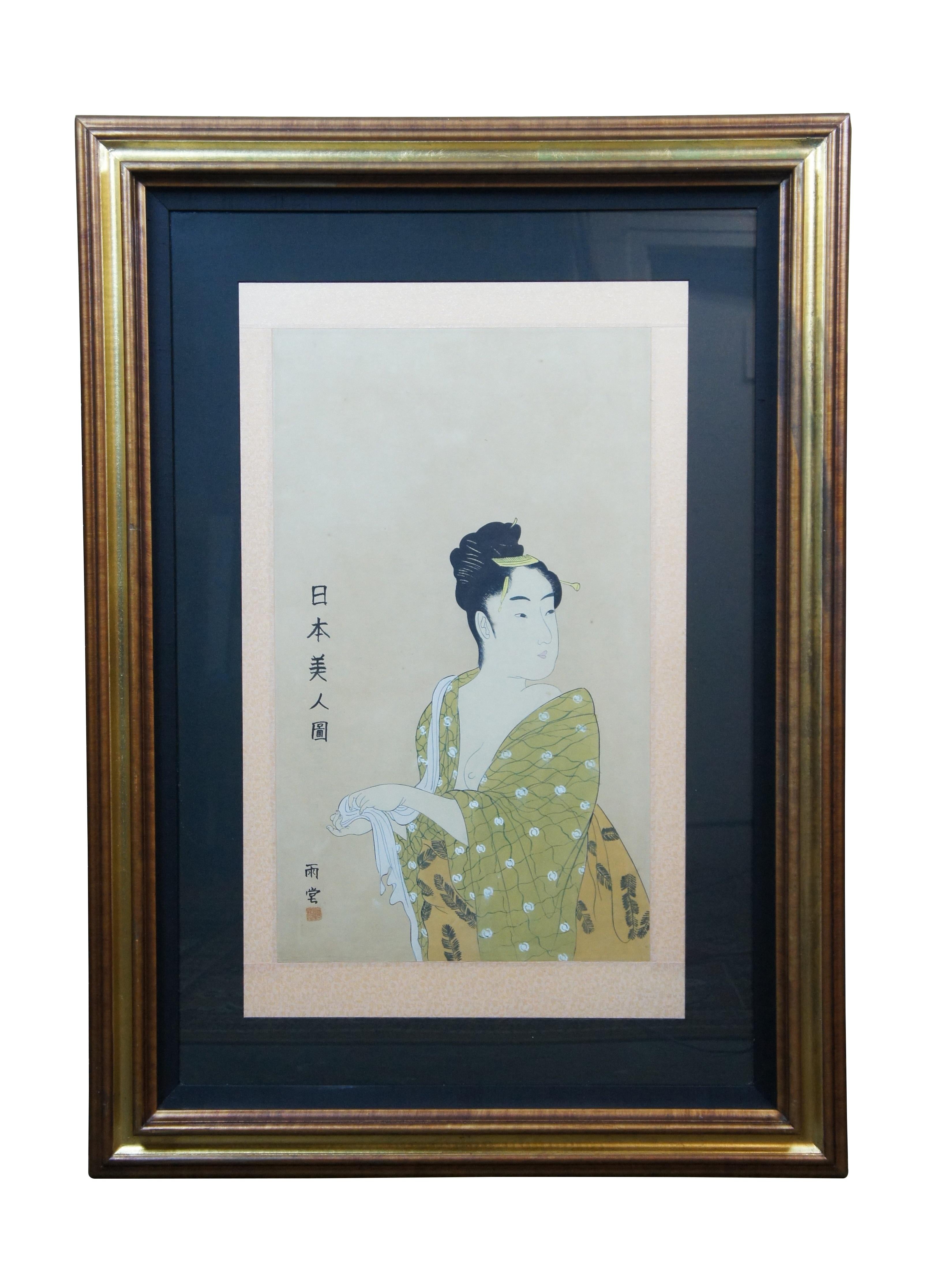 Japonisme 2 Japanese Ukiyo-e Geisha Woodblock Prints After Eishi & Utamaro 43