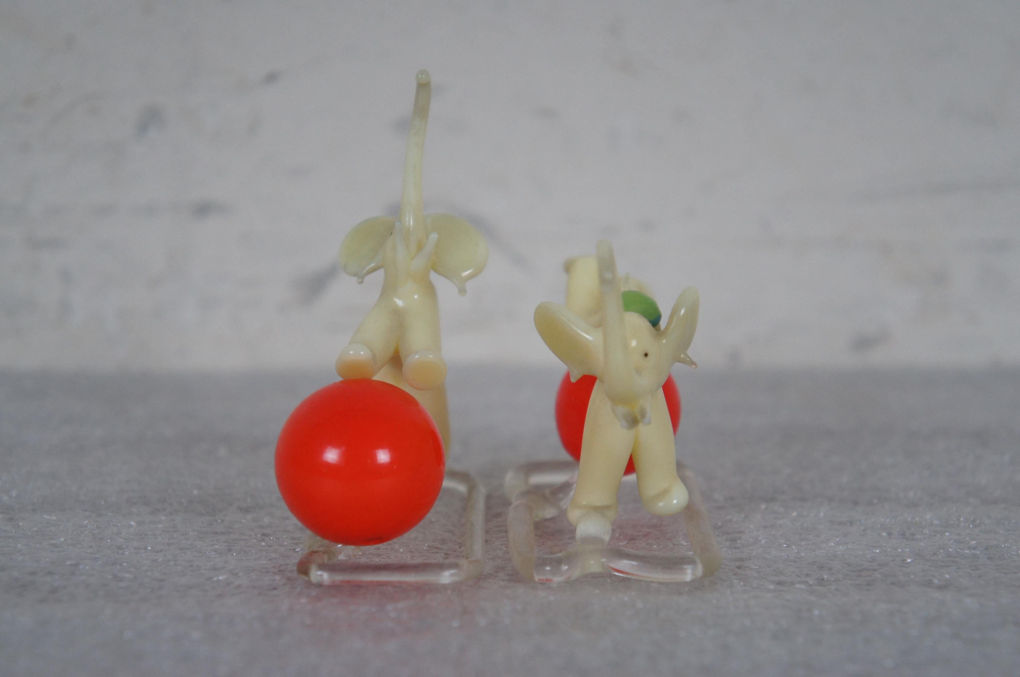 2 Jaroslav Brychta Tschechisches Boho-Kunstglas Zirkus-Elefanten mit Kugelfiguren 3