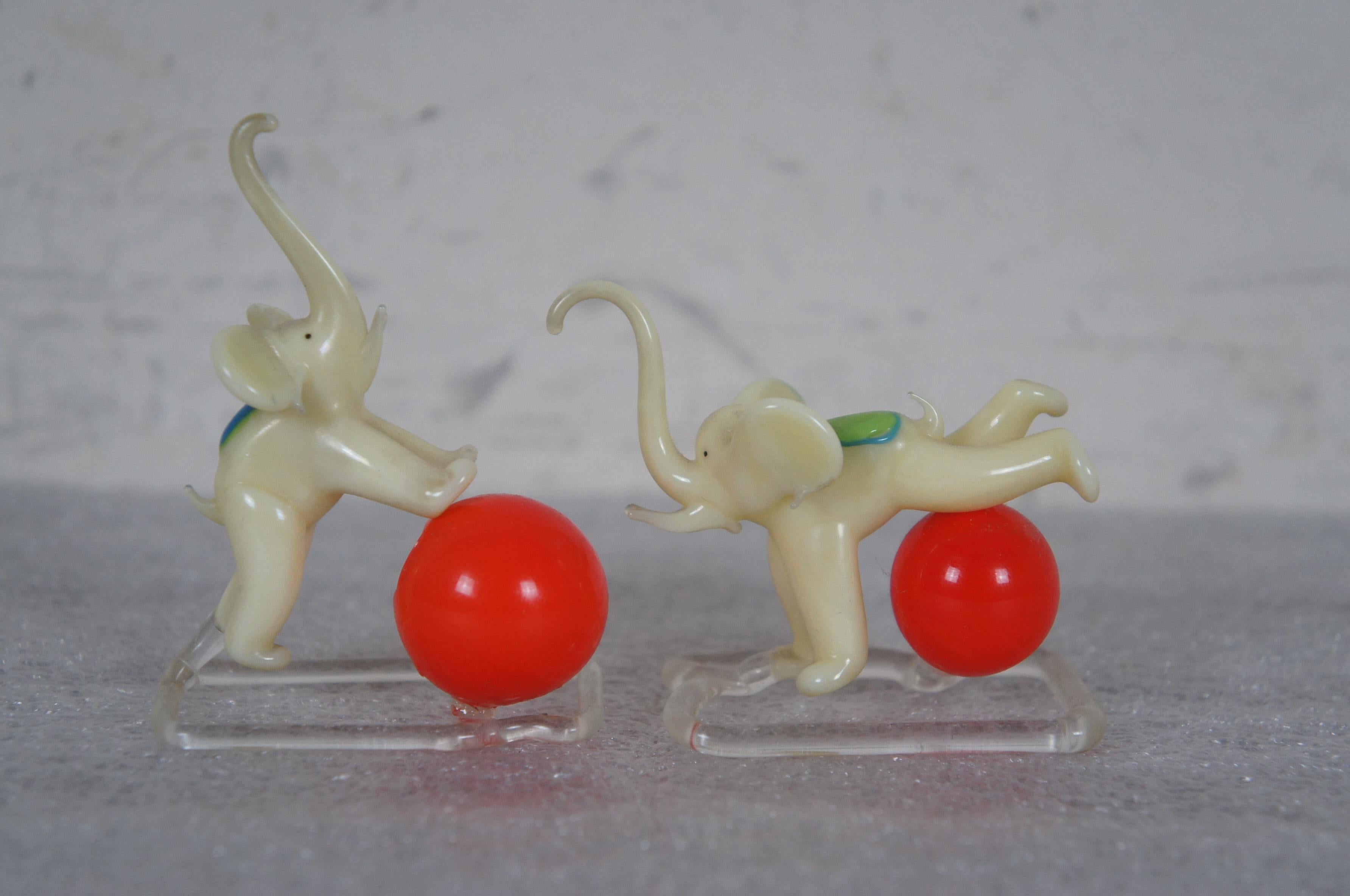 2 Jaroslav Brychta Tschechisches Boho-Kunstglas Zirkus-Elefanten mit Kugelfiguren 3