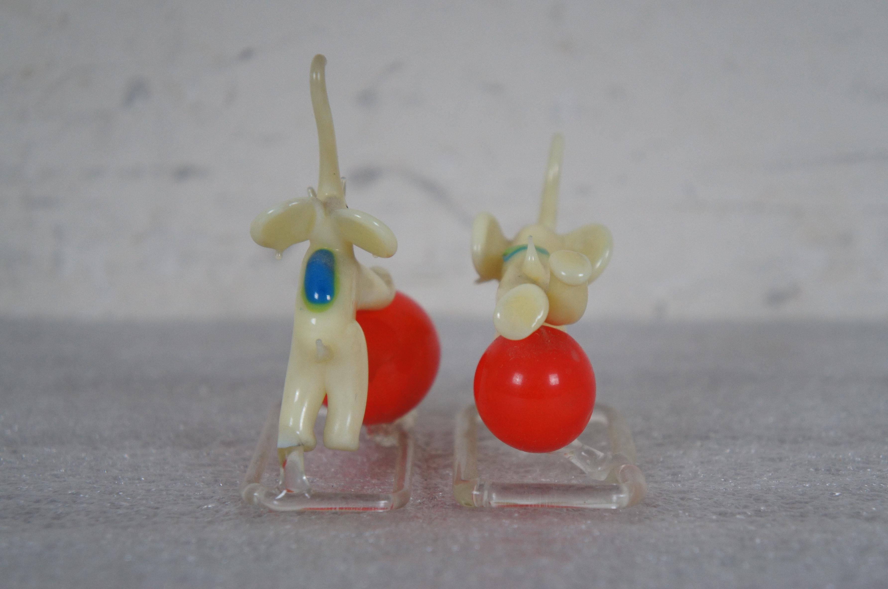 2 Jaroslav Brychta Tschechisches Boho-Kunstglas Zirkus-Elefanten mit Kugelfiguren 3