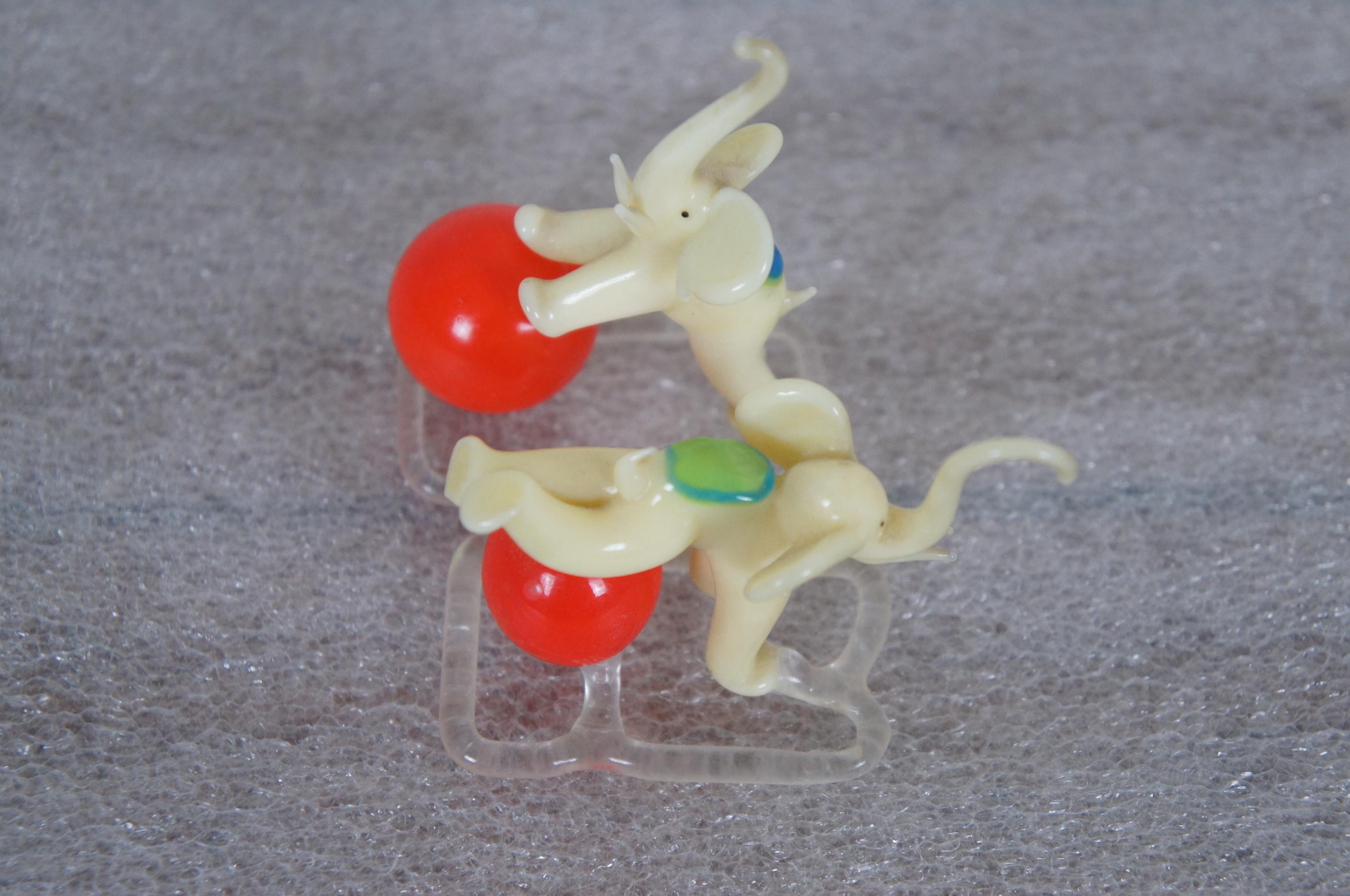 2 Jaroslav Brychta Tschechisches Boho-Kunstglas Zirkus-Elefanten mit Kugelfiguren 3