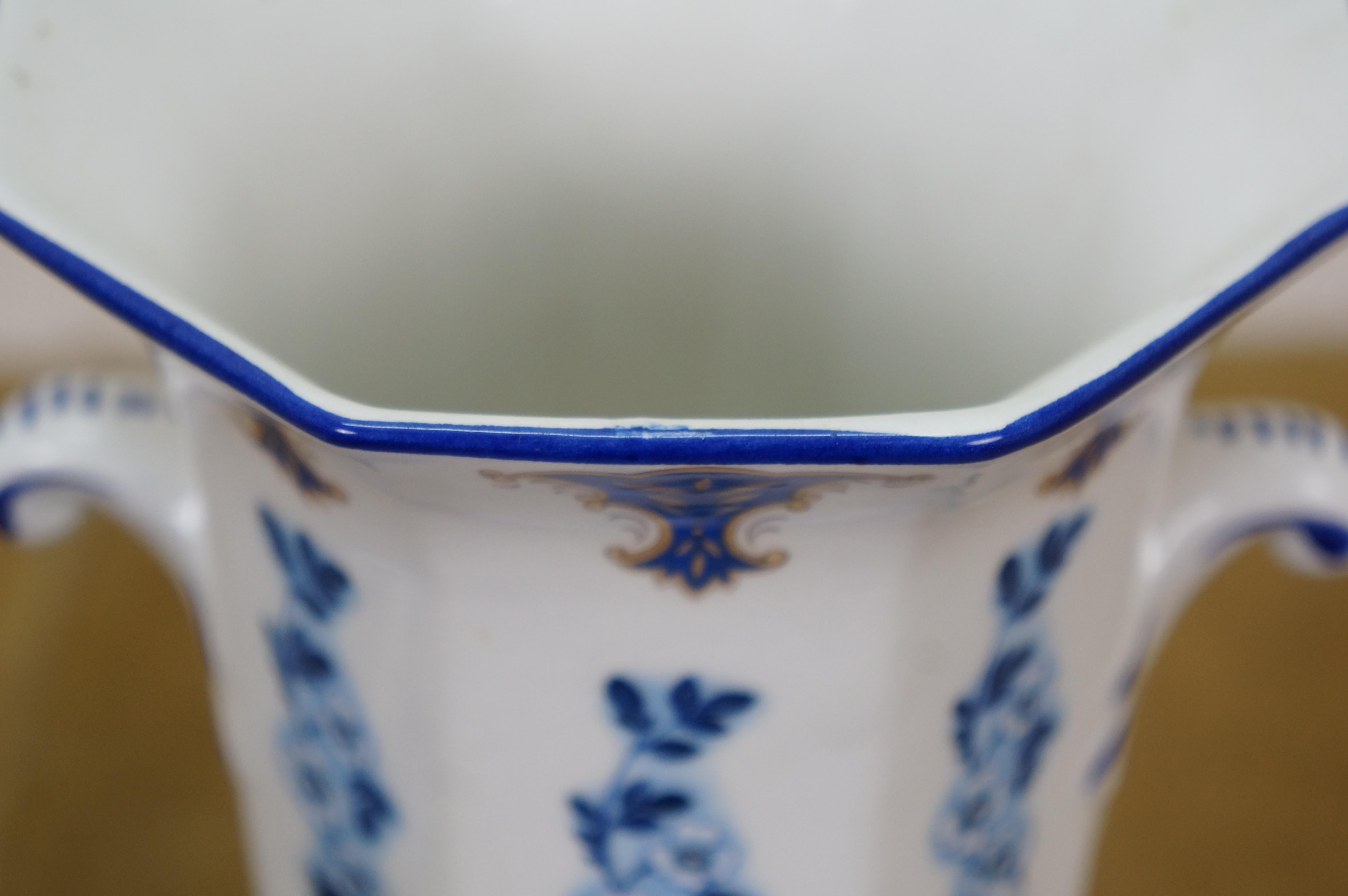 2 JB Corsi Vases de cheminée en porcelaine italienne bleue et blanche avec fleurs Urnes 9