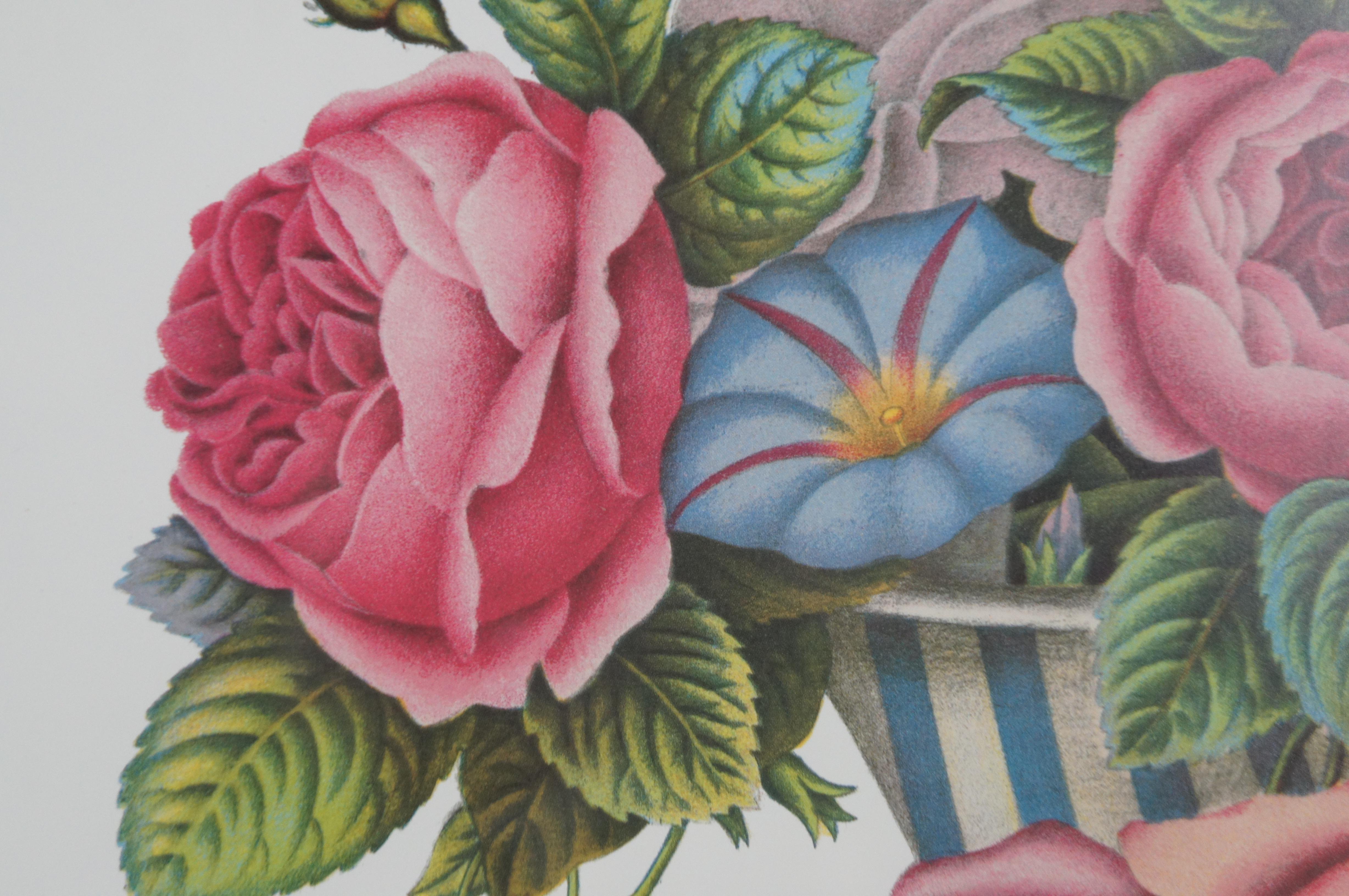 2 Jean Louis Prevost Botanical Floral Prints Vase Venise Verre De Couleur 5
