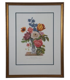 2 Vase Jean Louis Prevost imprimé floral botanique Venise Verre de Couleur 28 po.