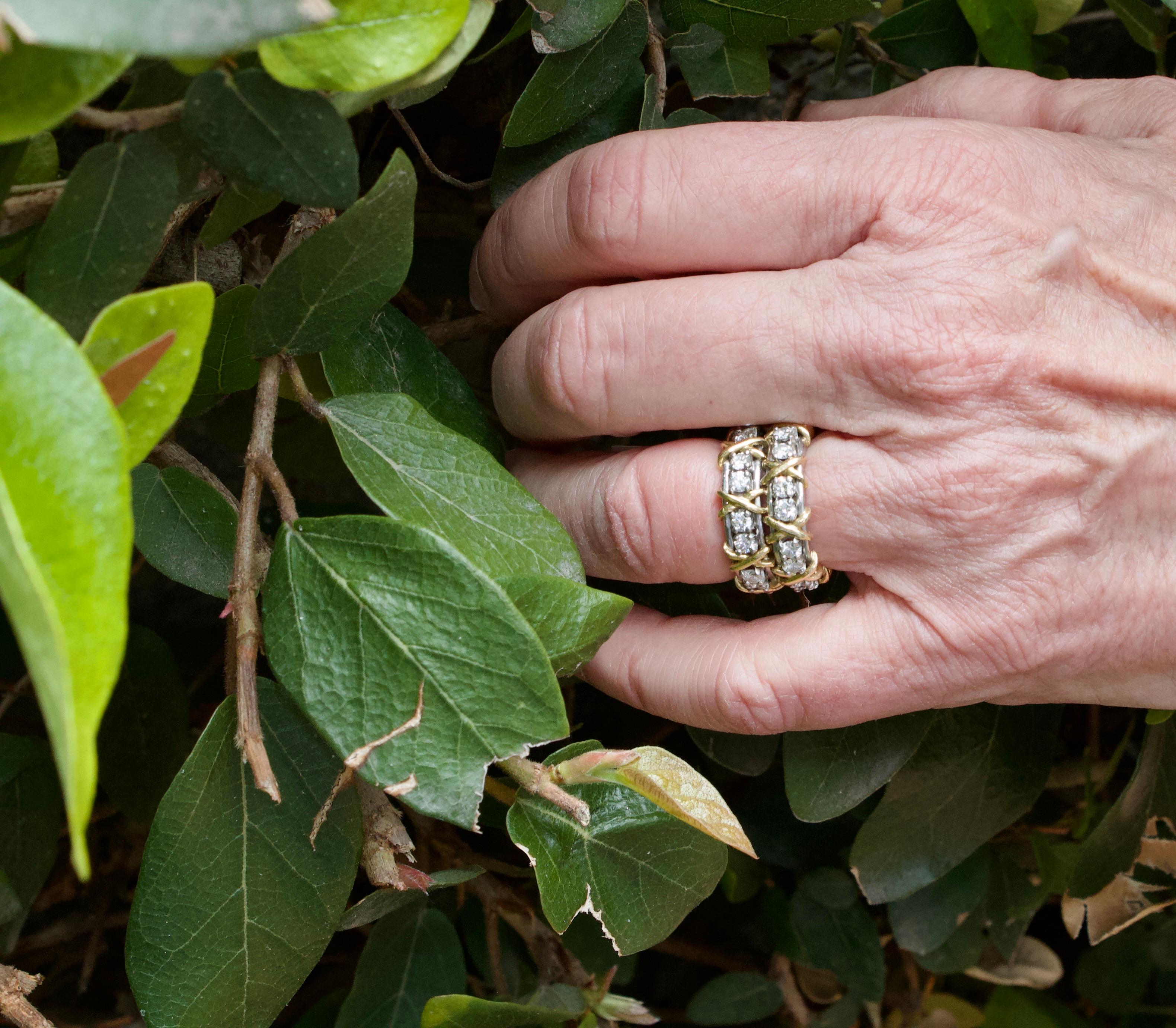 2 Jean Schlumberger by Tiffany Diamant à seize pierres  Bagues en platine et 18 carats en vente 5