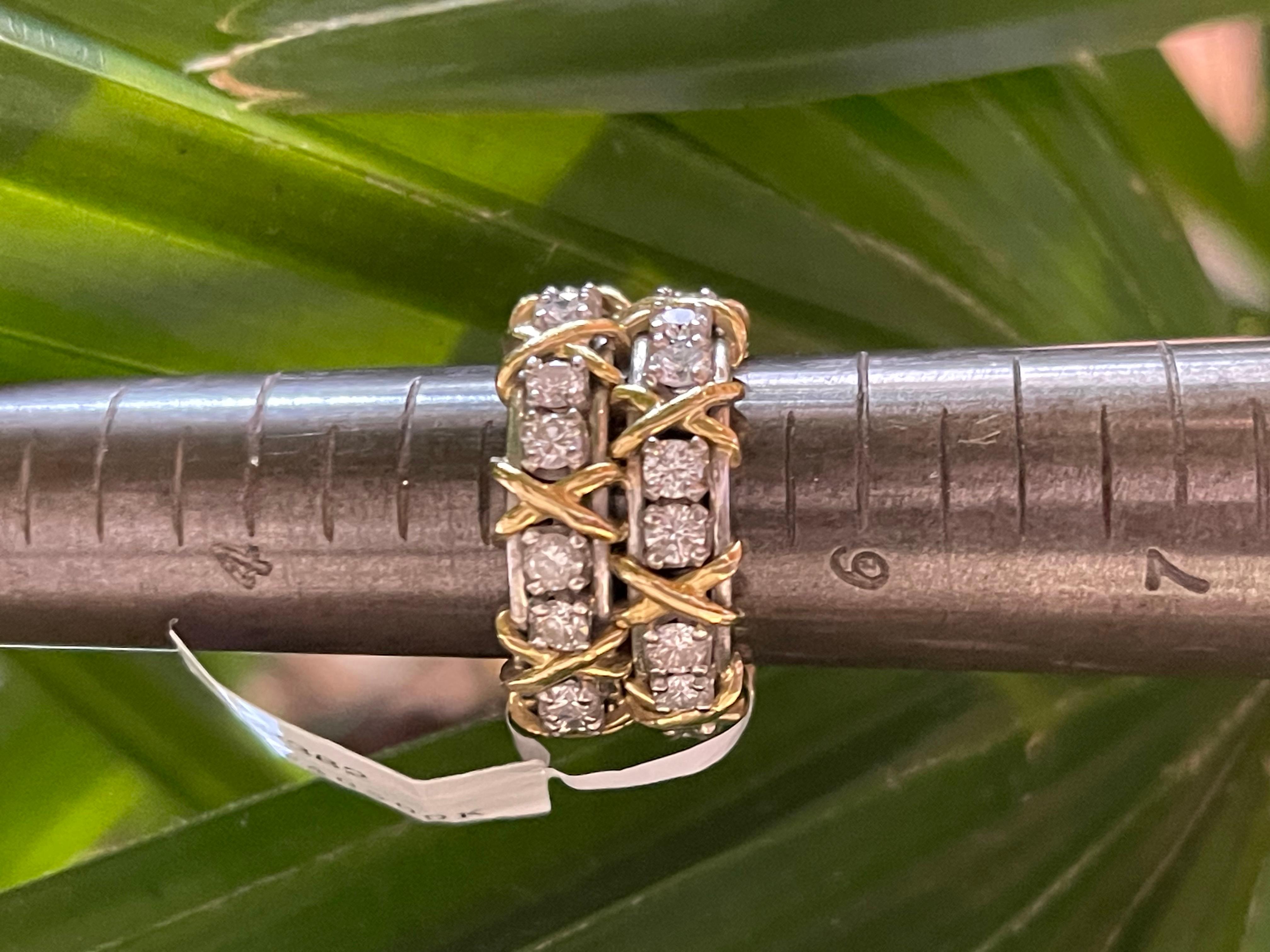 2 Jean Schlumberger by Tiffany Diamant à seize pierres  Bagues en platine et 18 carats en vente 6