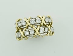 2 Jean Schlumberger by Tiffany Sixteen Stone Diamond  Rings in Platinum and 18k