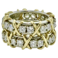 2 Jean Schlumberger by Tiffany Sixteen Stone Diamond  Anelli in platino e 18 carati