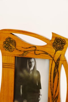 2 Jugendstil Picture Frames Made from Cherry Wood Around 1910