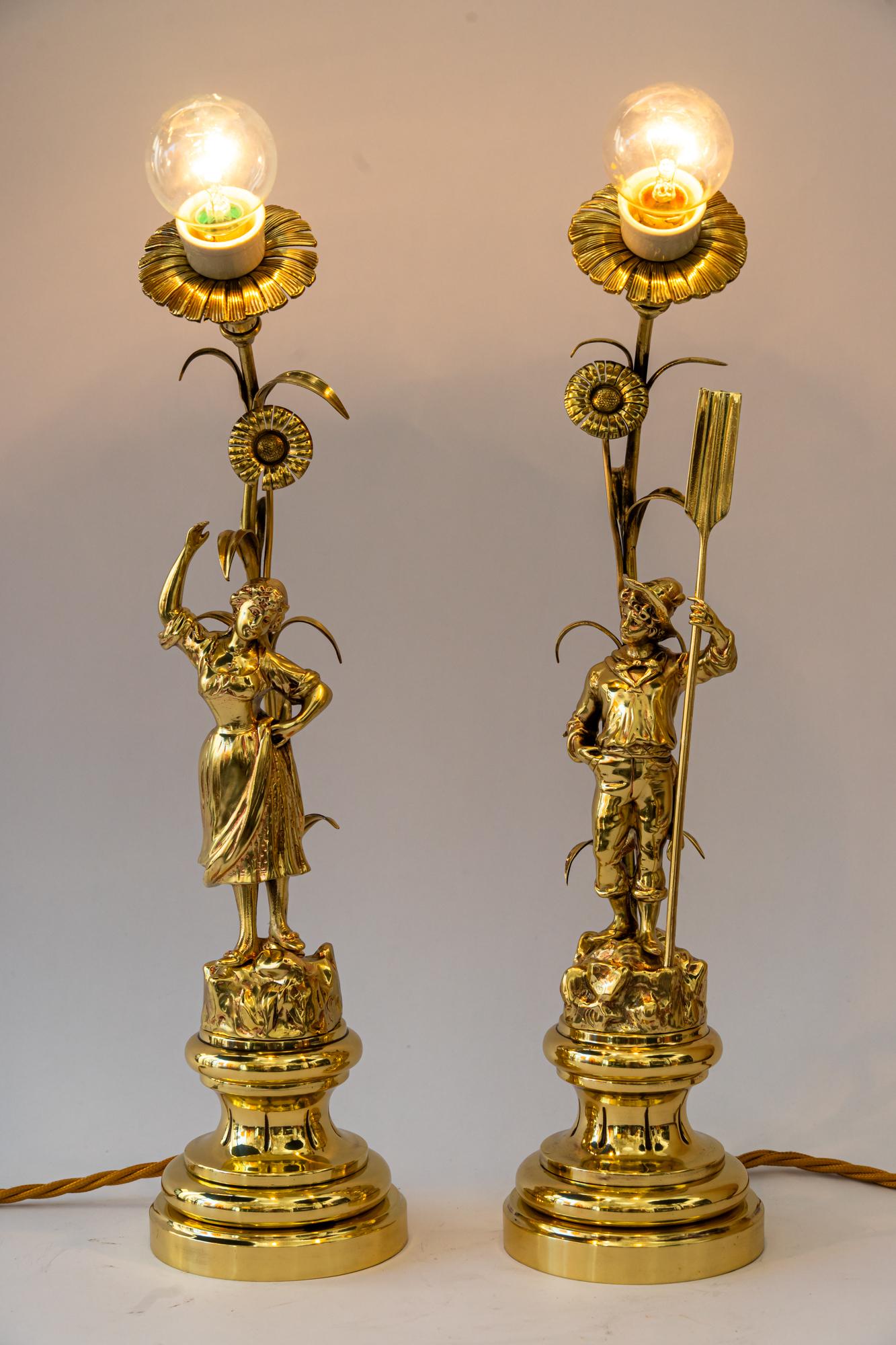 2 jugendstil table lamps vienna around 1908 For Sale 1