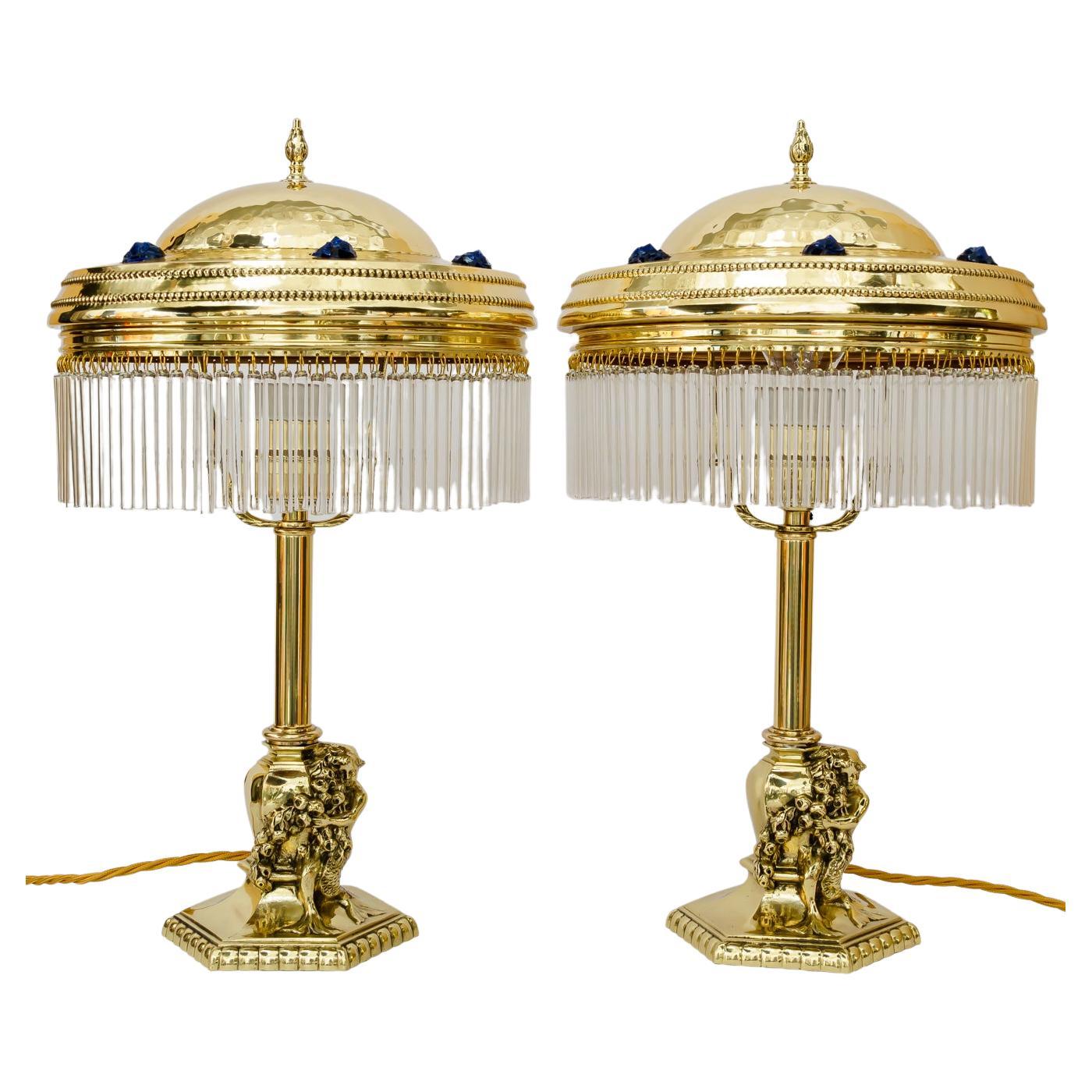 2 lampes de table jugendstil viennoises datant d'environ 1908
