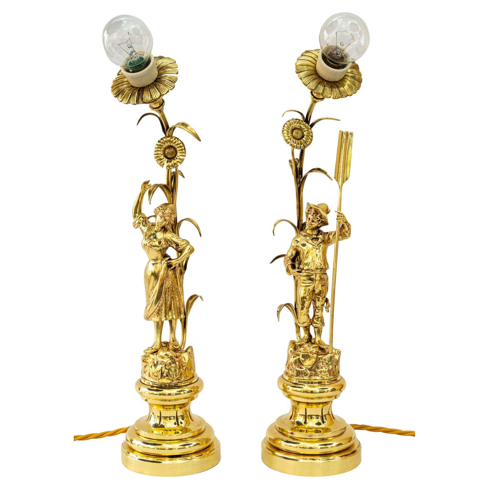 2 jugendstil table lamps vienna around 1908 For Sale