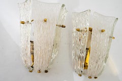 2 Kalmar wall lamps with original glasses vienna around 1950s