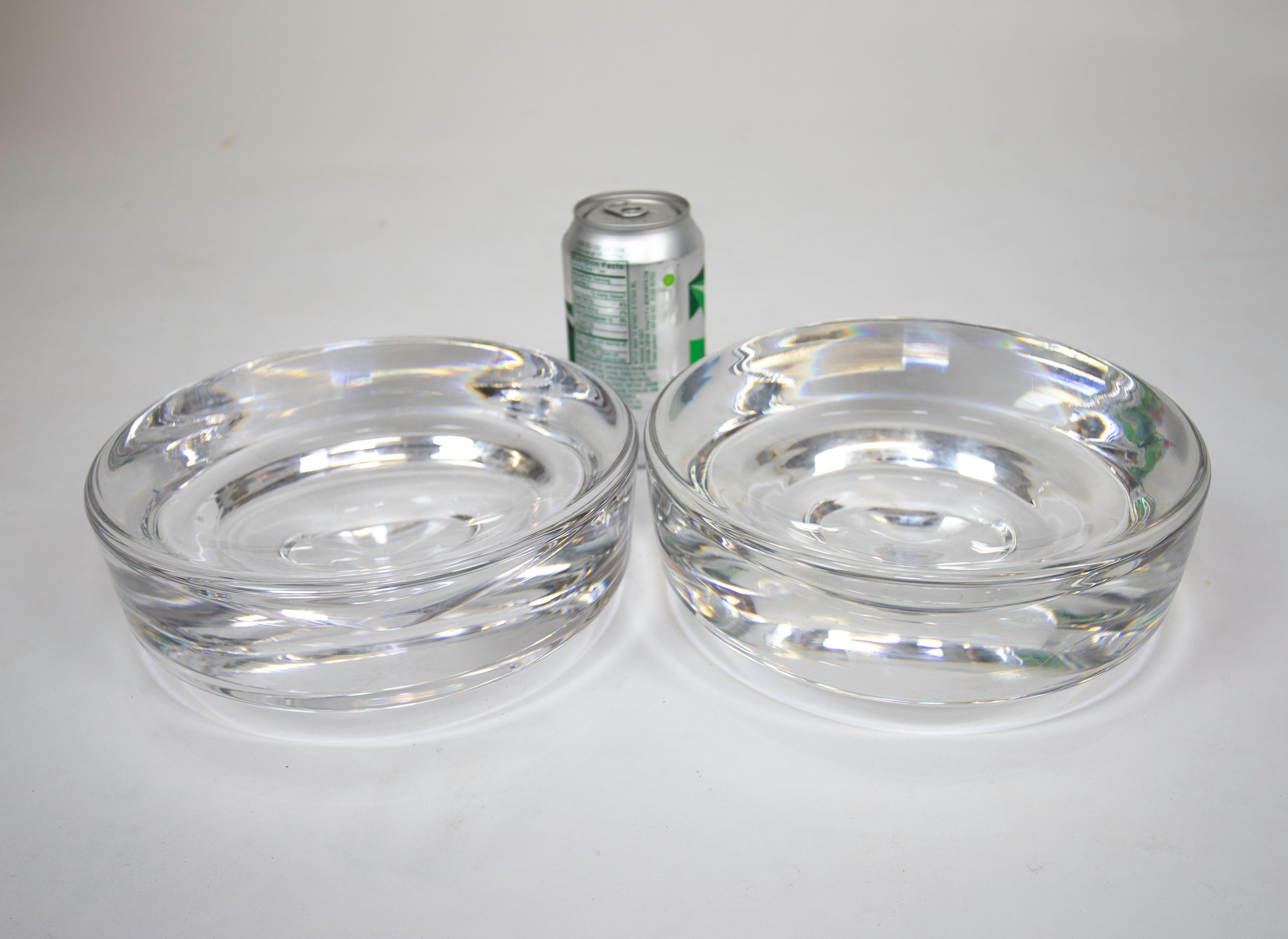 Late 20th Century 2 Karl Springer Crystal Bowls For Sale