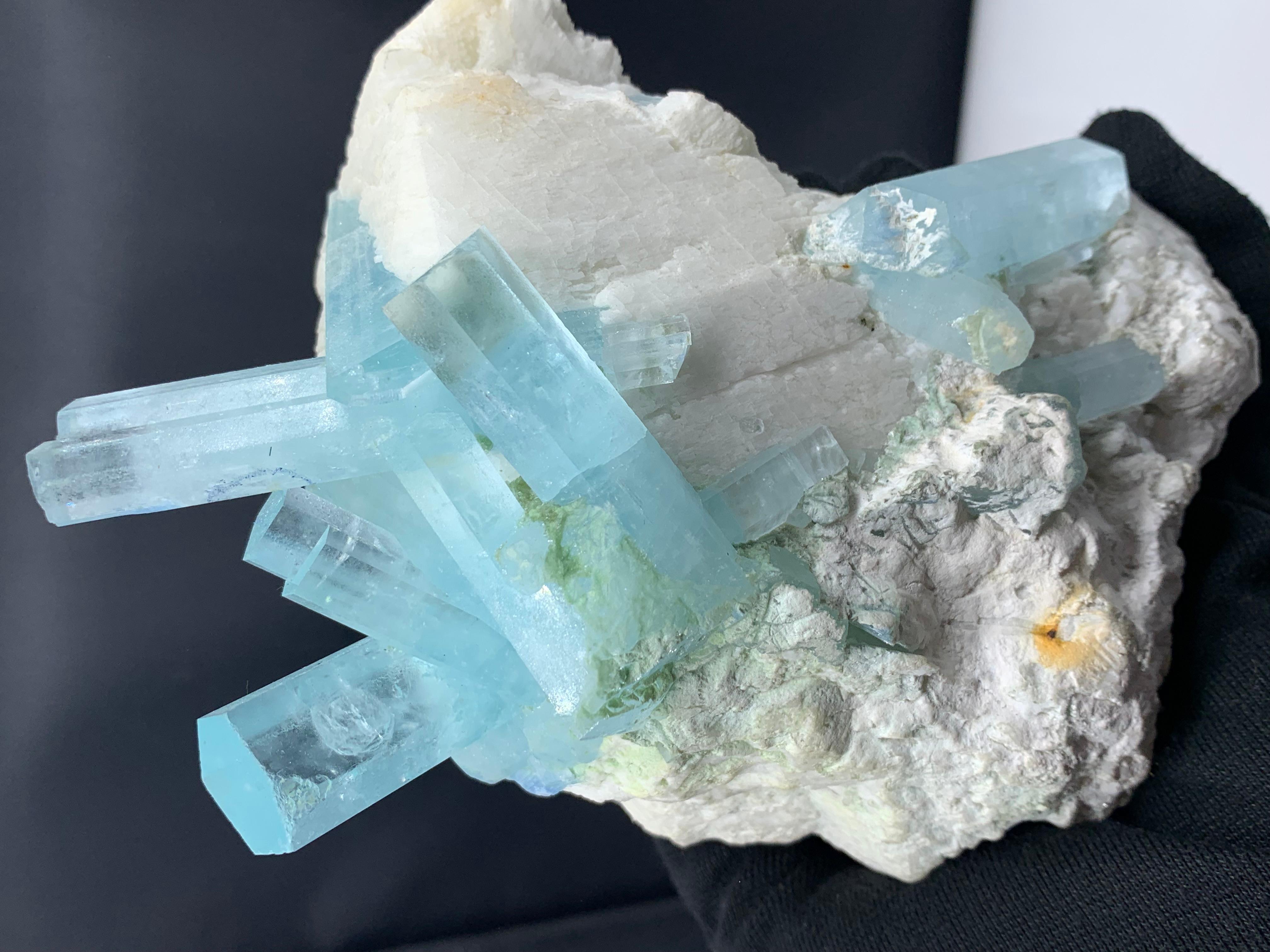 Pakistani 2 kg Plus Pretty Aquamarine Crystal Bunch Attach With Feldspar From Pakistan  For Sale