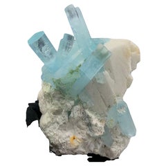 2 kg Plus Pretty Aquamarine Crystal Bunch Attach With Feldspar From Pakistan 