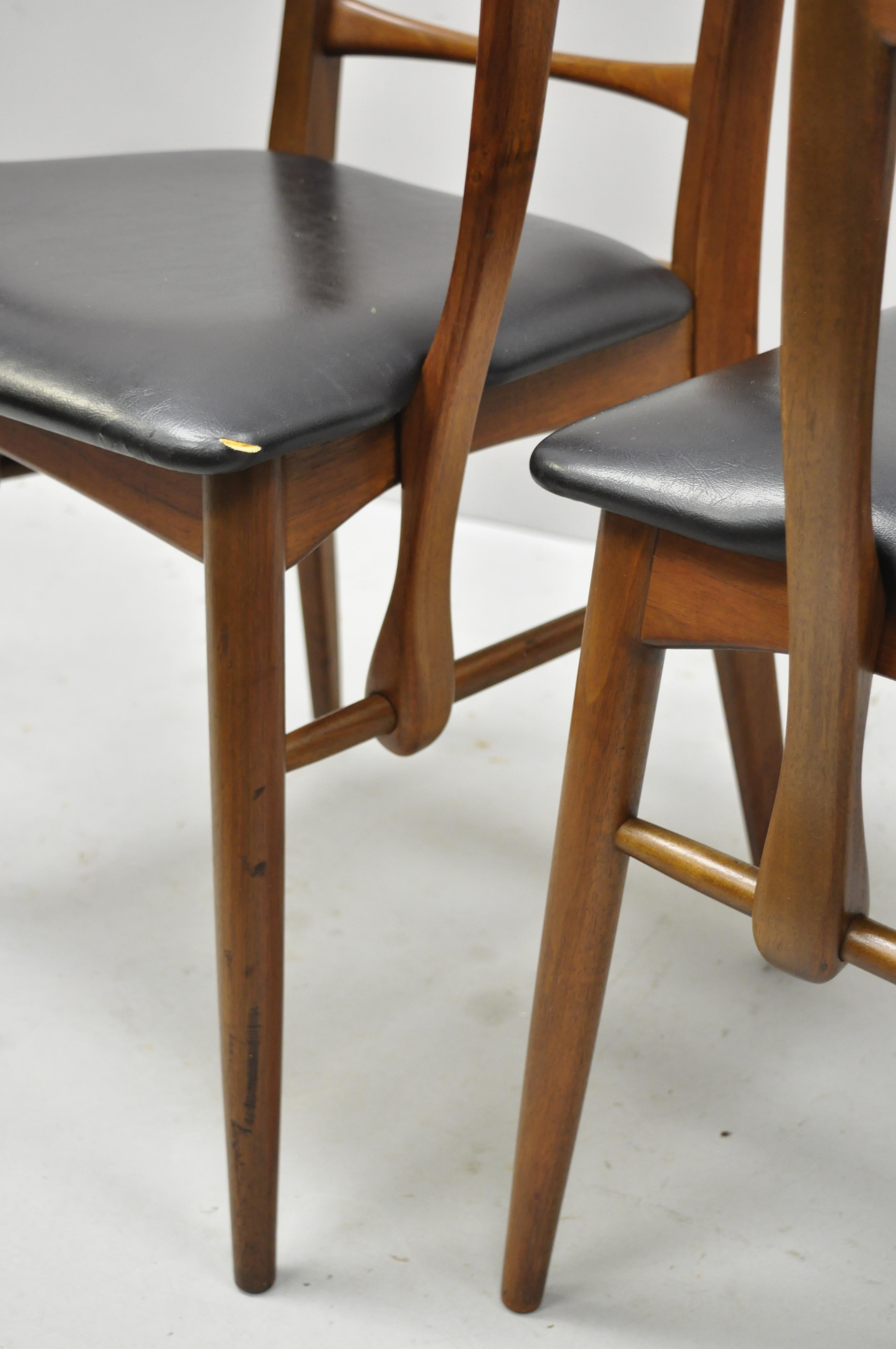 2 Koefoed Hornslet Midcentury Danish Modern Teak Ladder Back Dining Armchairs 1