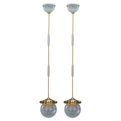 2 Koloman Moser Attributed to Bakalowits
Söhne Pendants with loetz glass shade