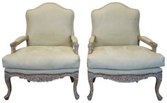 2 Kreiss Luxury Marquesa Lounge Club Bergere Chairs & Ottoman Spanish Revival