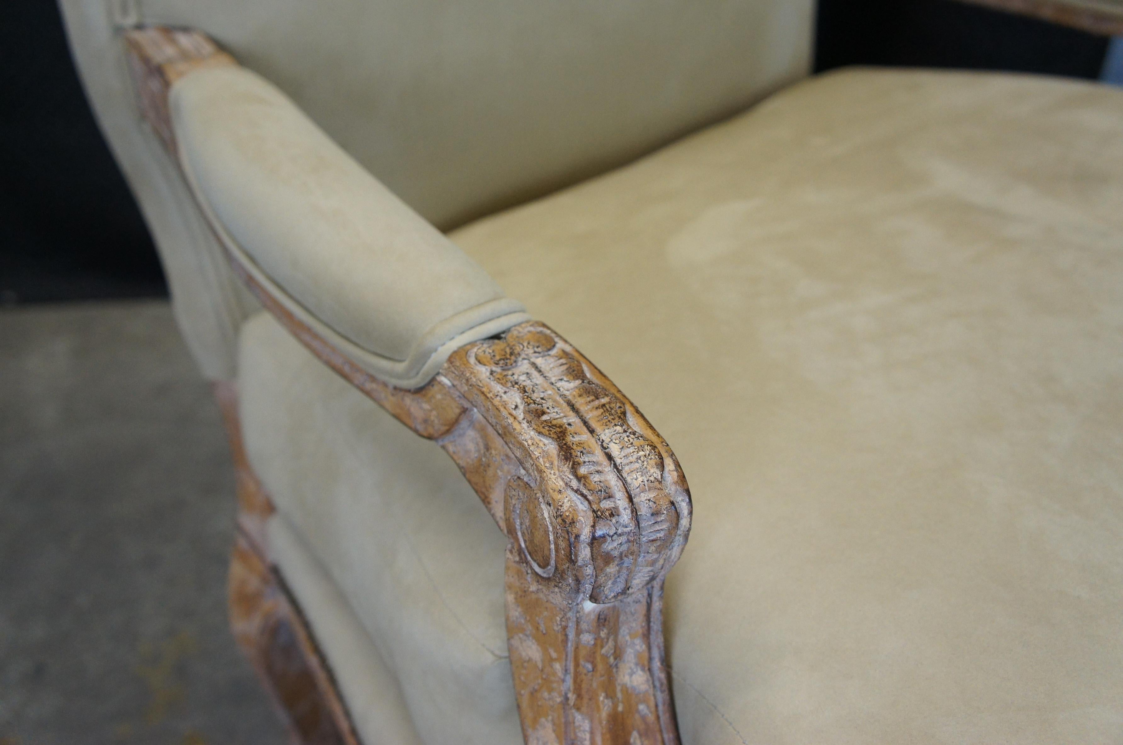 2 Kreiss Luxury Marquesa Lounge Club Bergere Chairs & Ottoman Spanish Revival In Good Condition In Dayton, OH