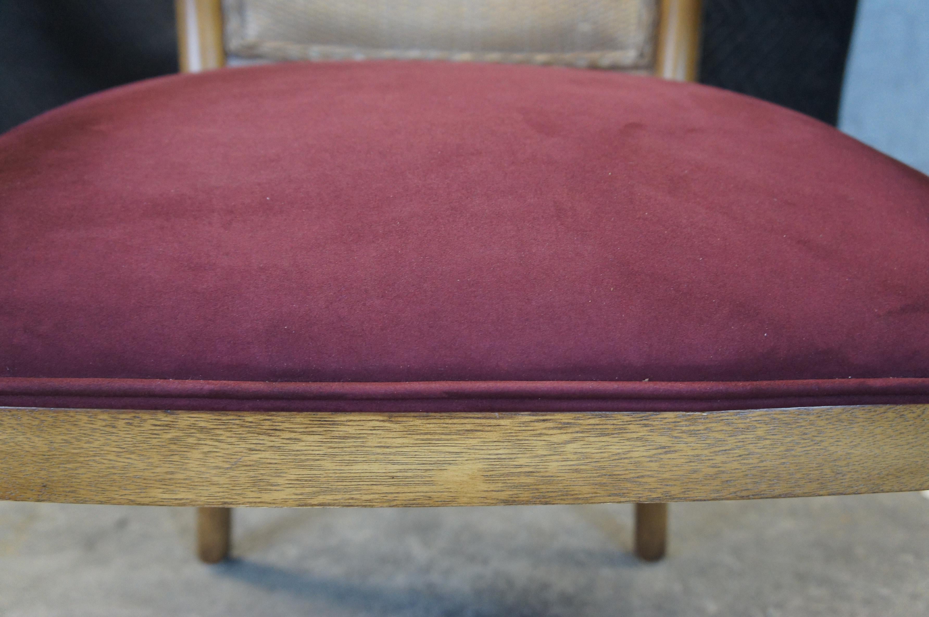 2 chaises à accoudoirs en acajou et osier avec dossier en daim The Modernity Empire Style Kreiss en vente 7
