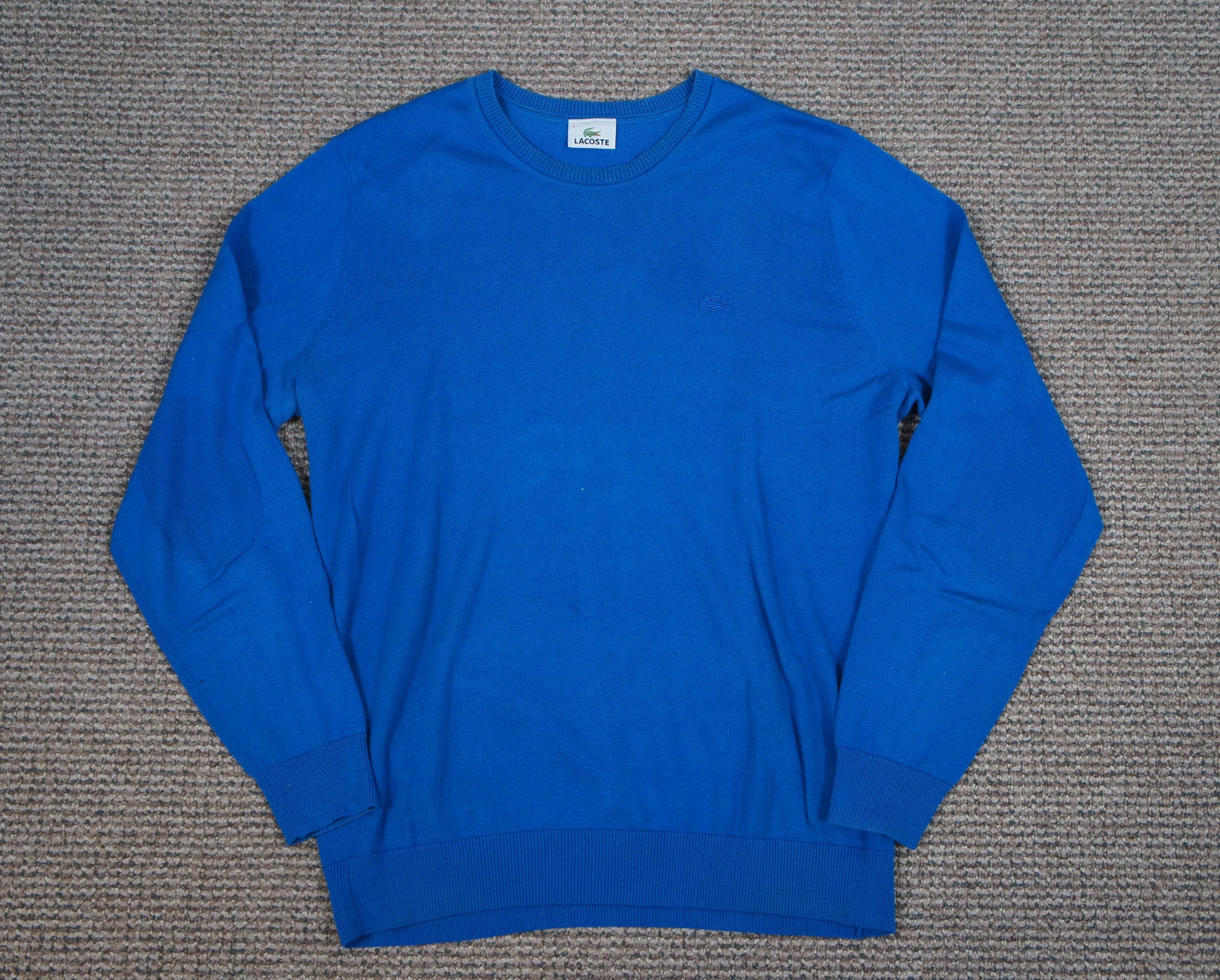 20th Century 2 Lacoste Sports D'Hiver Pull Over Sweaters Black Blue Mens Elbow Patch 5 L For Sale