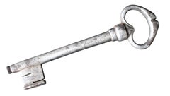 2 Large 17th century  forged iron keys