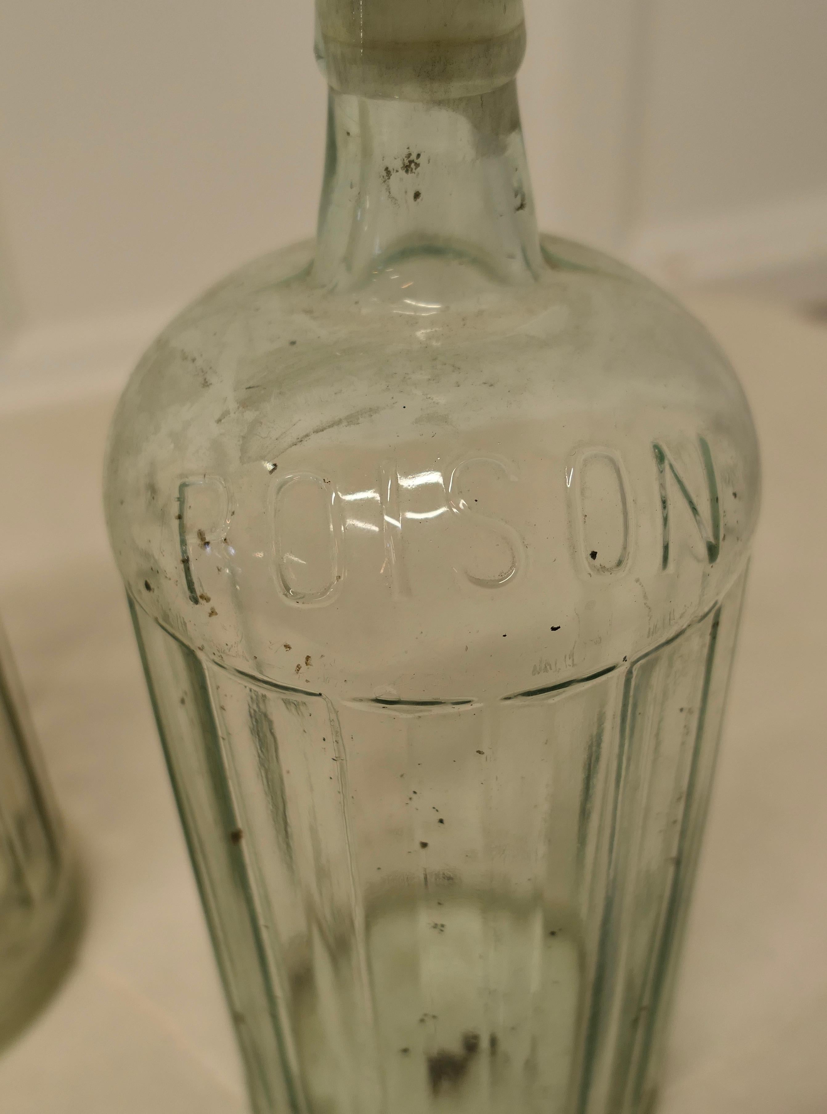 2 Large 19th Century Clear Glass Pharmacy Poison Bottles In Good Condition For Sale In Chillerton, Isle of Wight