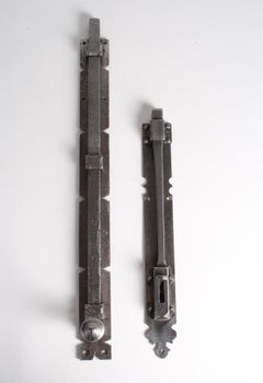 2 Large 19th Century Steel Door Bolts