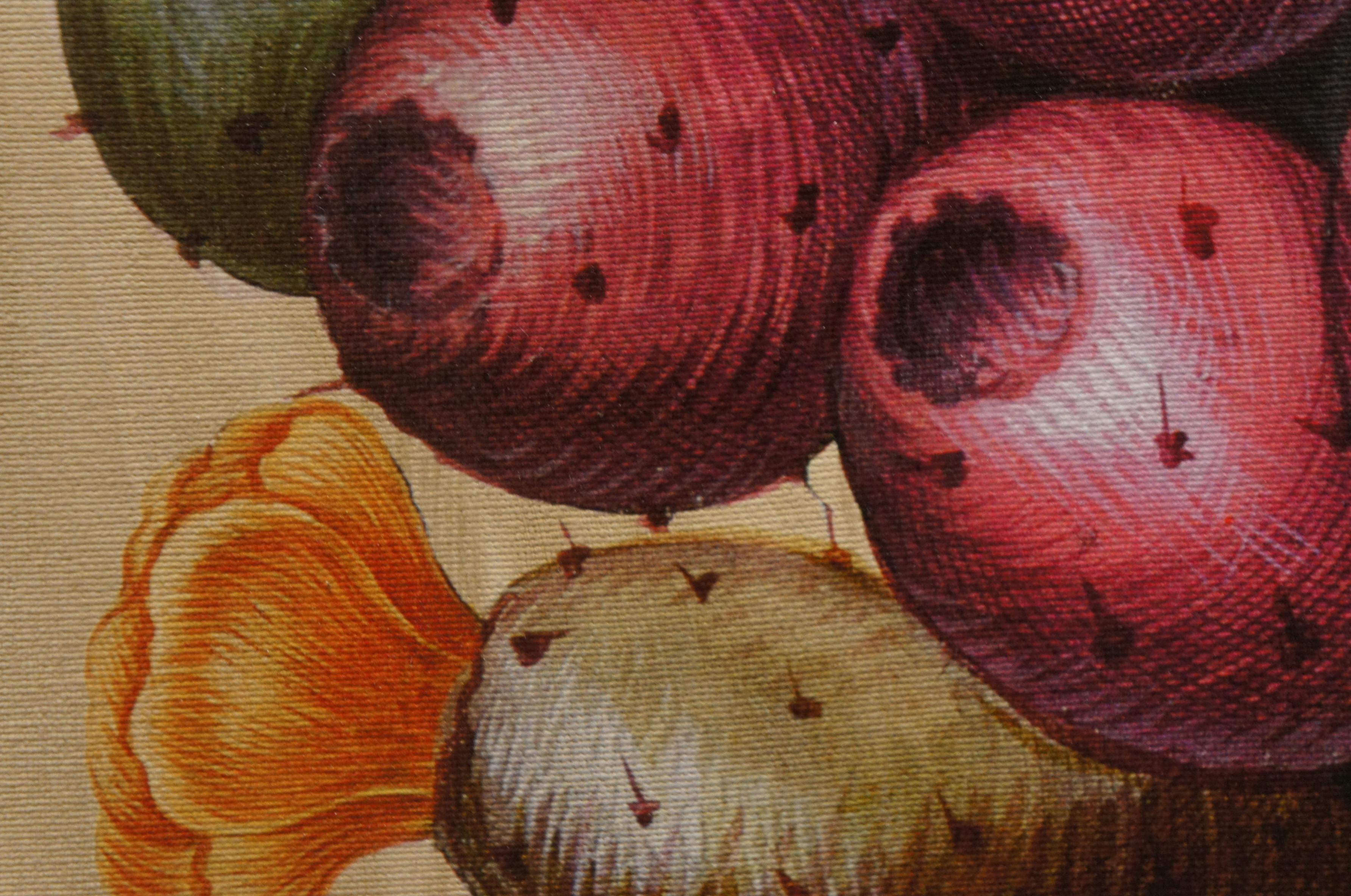 2 Large Botanical Prints Fruit Stem Indian Fig & Crown Imperial Fritillary 46
