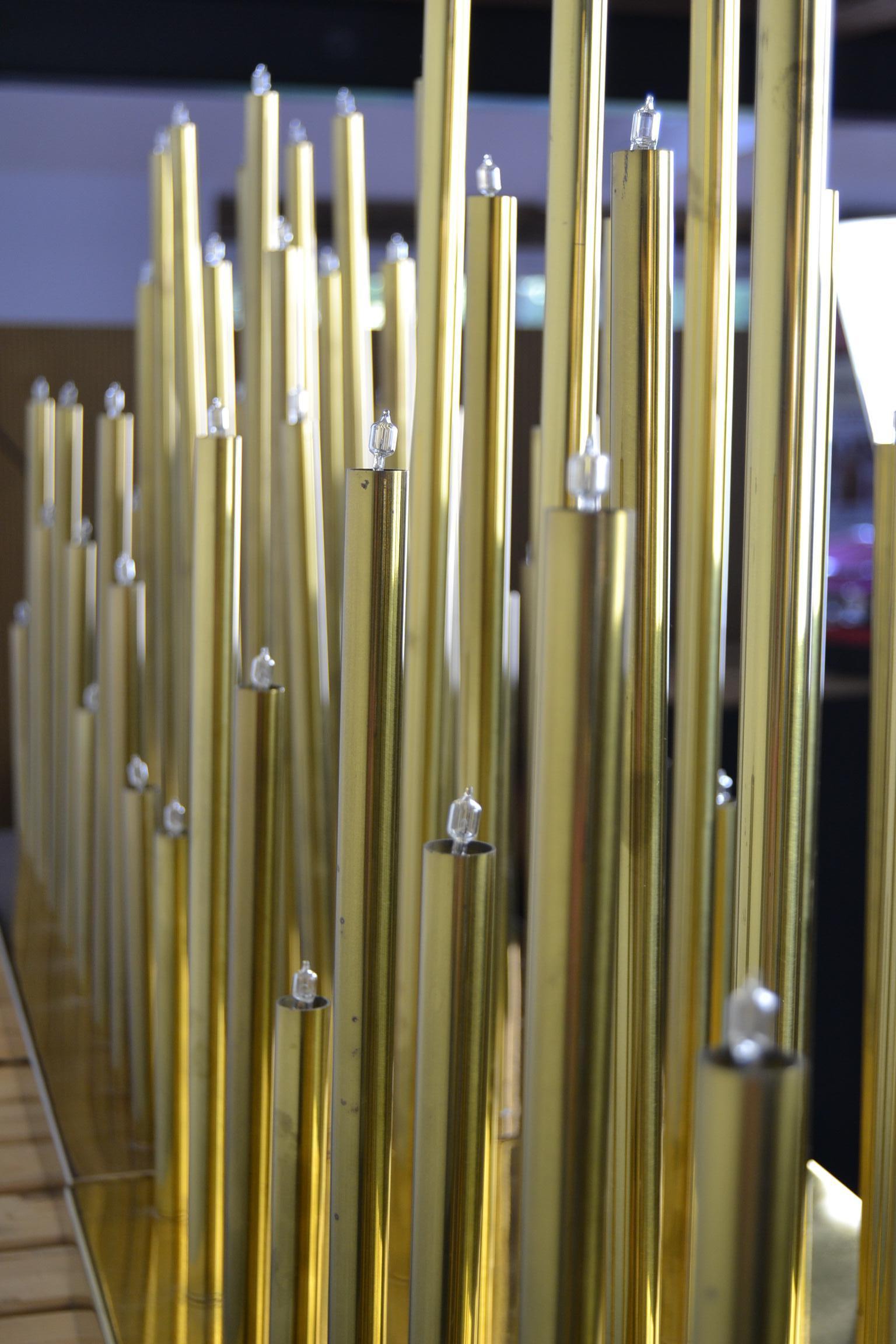 2 Large Brass Flush Mount Lights, Sciolari for Boulanger, 1970s 6