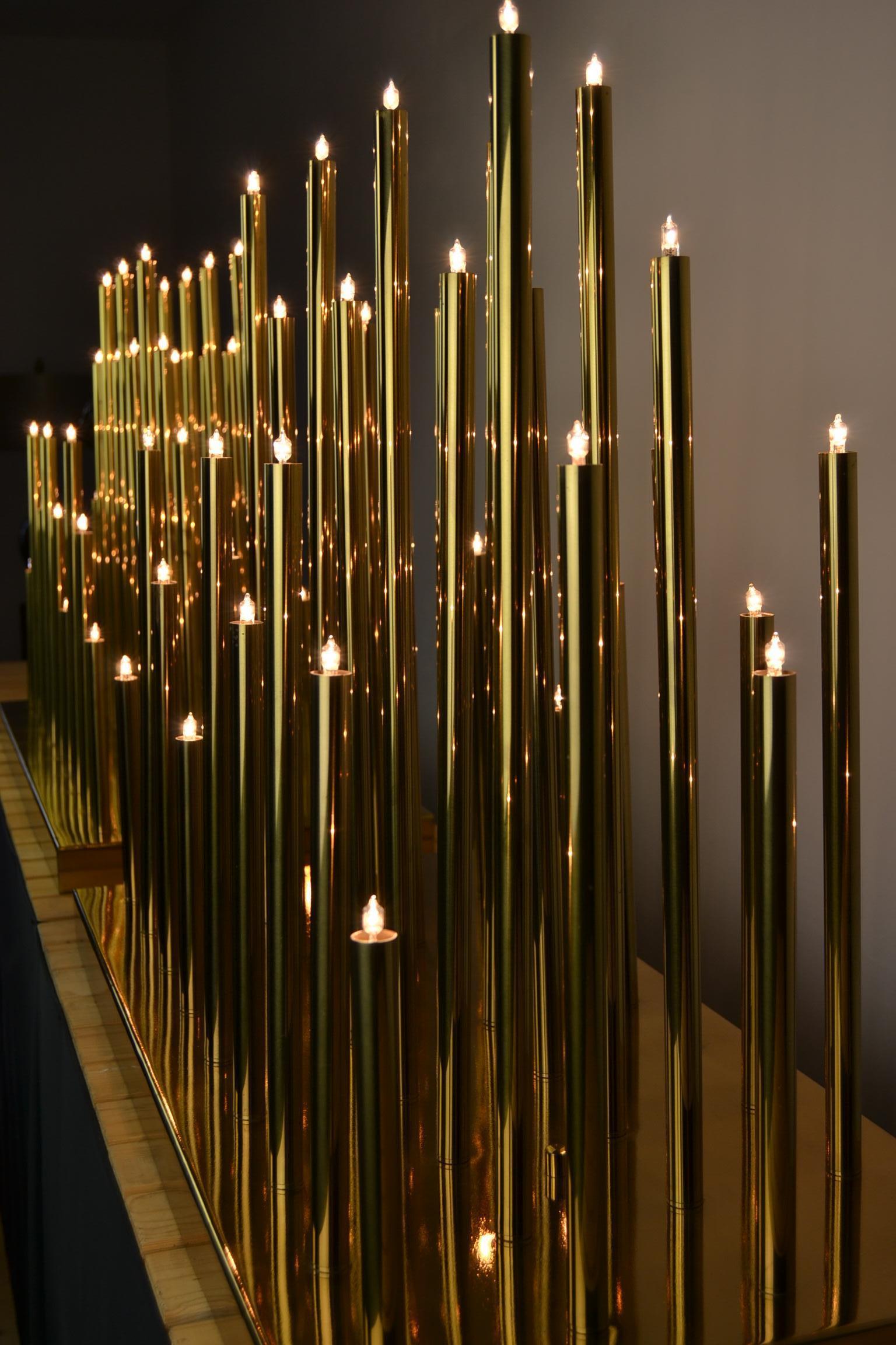 2 Large Brass Flush Mount Lights, Sciolari for Boulanger, 1970s 9