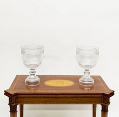 Large high Diamond Cut Crystal Footed Bowl Vases
