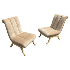 Vintage 2 large neo classic art deco low chairs circa 1940/1950