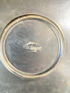 2 grandes assiettes à huîtres et 6 assiettes en céramique bleue et blanche France par Elchinger