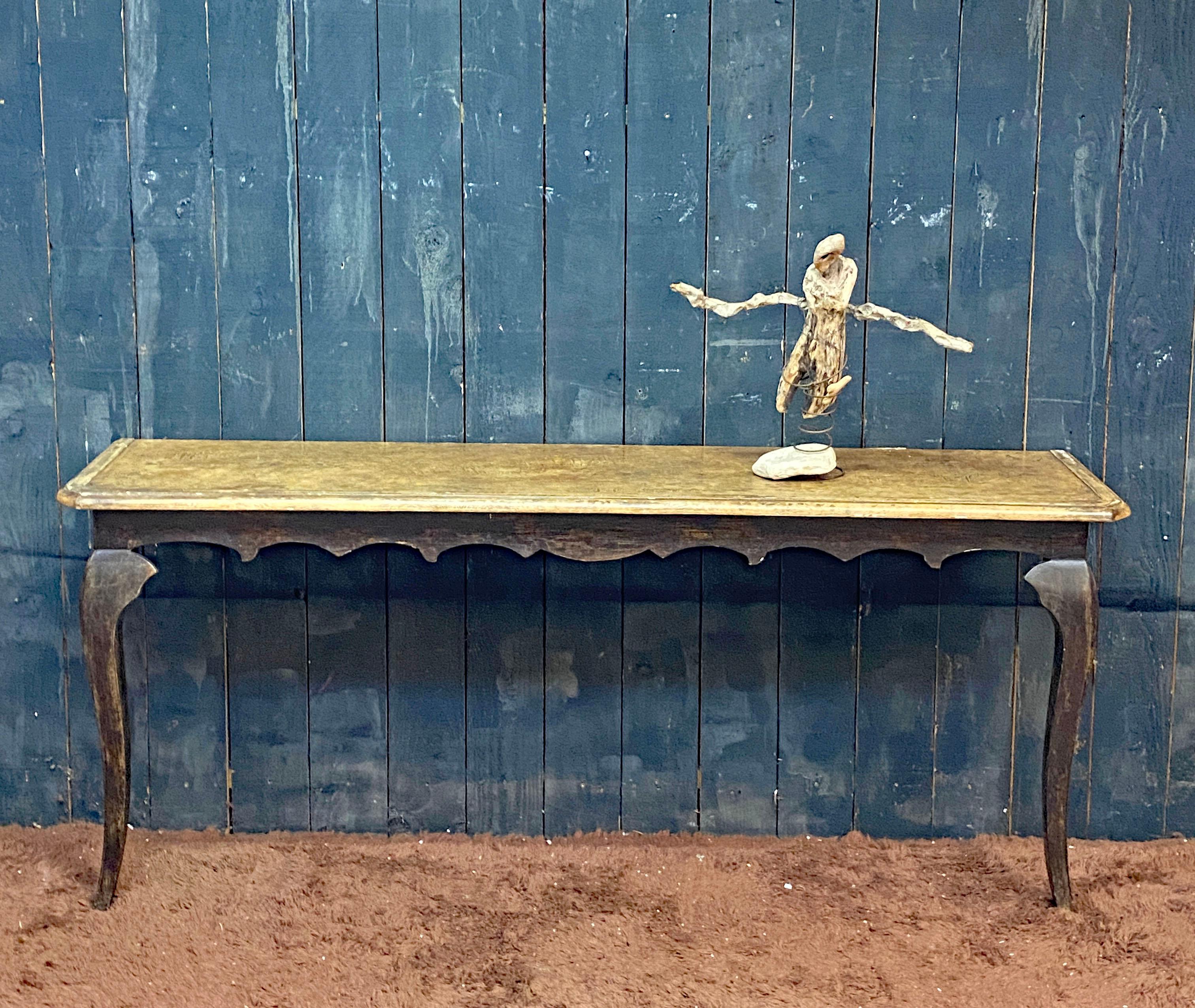 2 large patinated wooden consoles in neo-classic style The price is for one For Sale 5