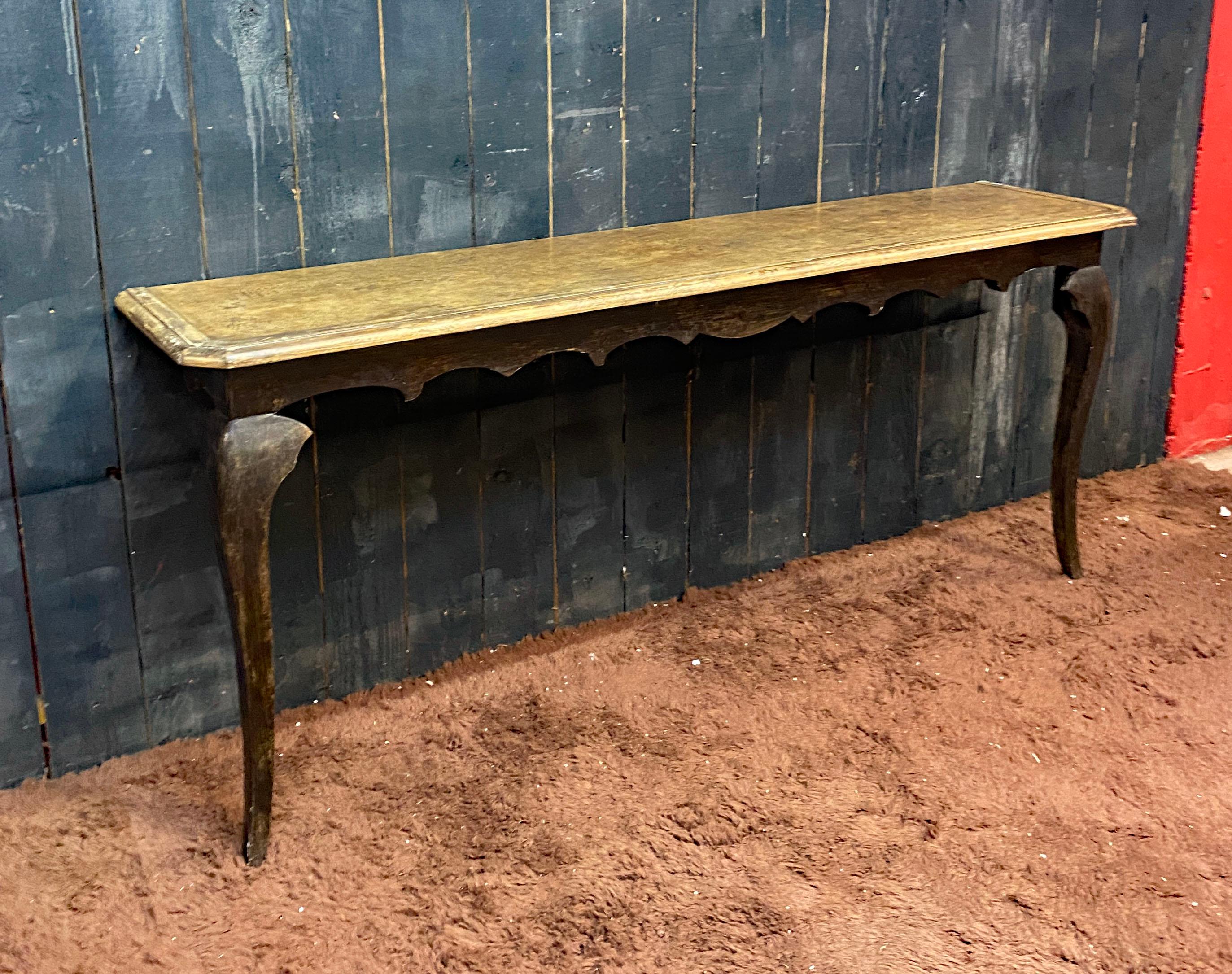 2 large patinated wooden consoles in neo-classic style The price is for one For Sale 6