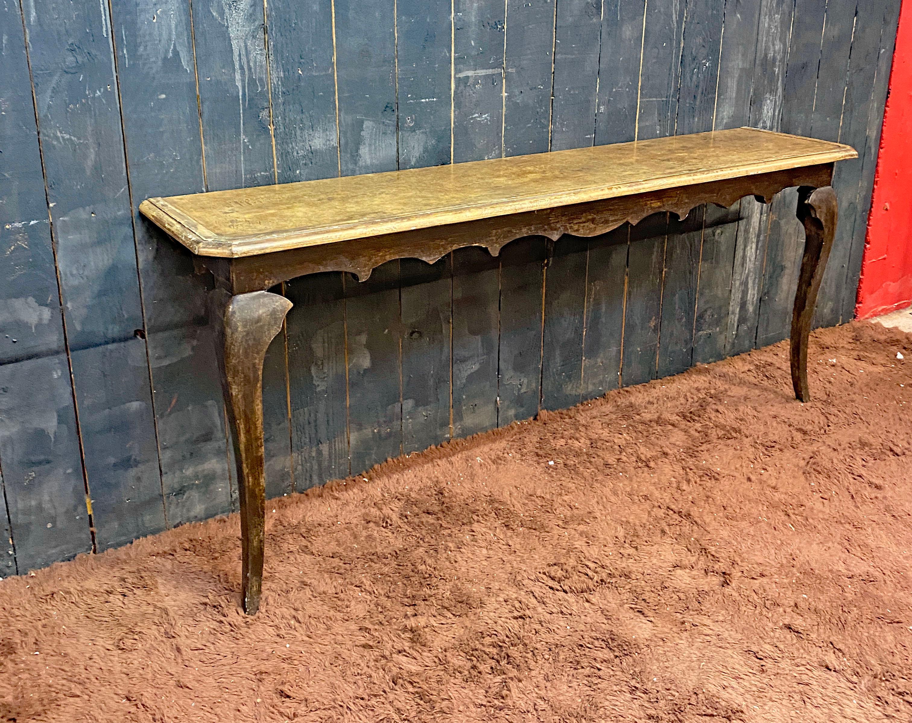 Neoclassical 2 large patinated wooden consoles in neo-classic style The price is for one For Sale
