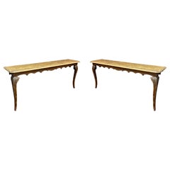 Vintage 2 large patinated wooden consoles in neo-classic style The price is for one