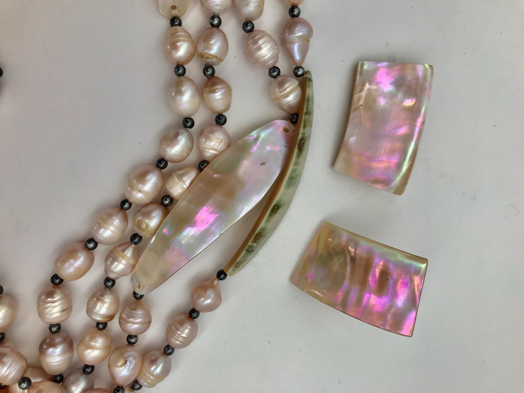 large pink pearl necklace
