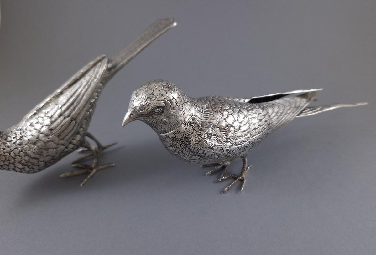 2 Grandi saliere d'argento a forma di uccello In condizioni ottime in vendita a Saint-Ouen, FR