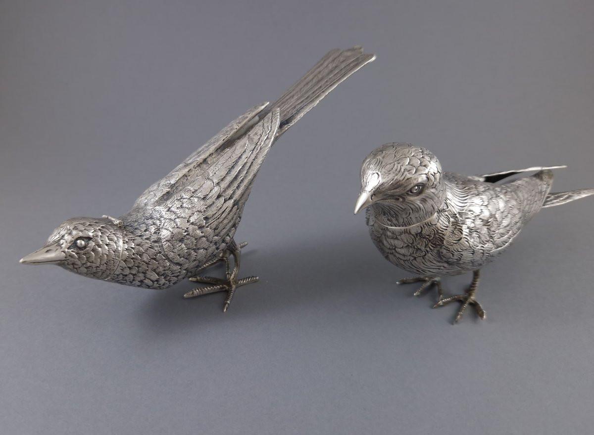 2 Grandi saliere d'argento a forma di uccello in vendita 1