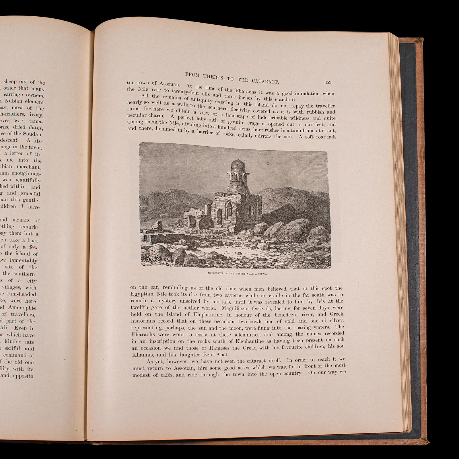2 grands volumes, livre de référence antique, Égypte - Historique et pittoresque, anglais en vente 3