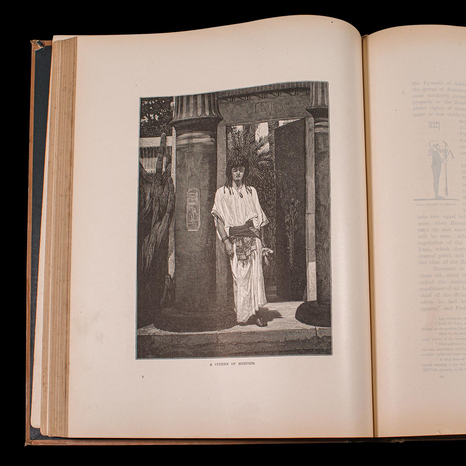 XIXe siècle 2 grands volumes, livre de référence antique, Égypte - Historique et pittoresque, anglais en vente