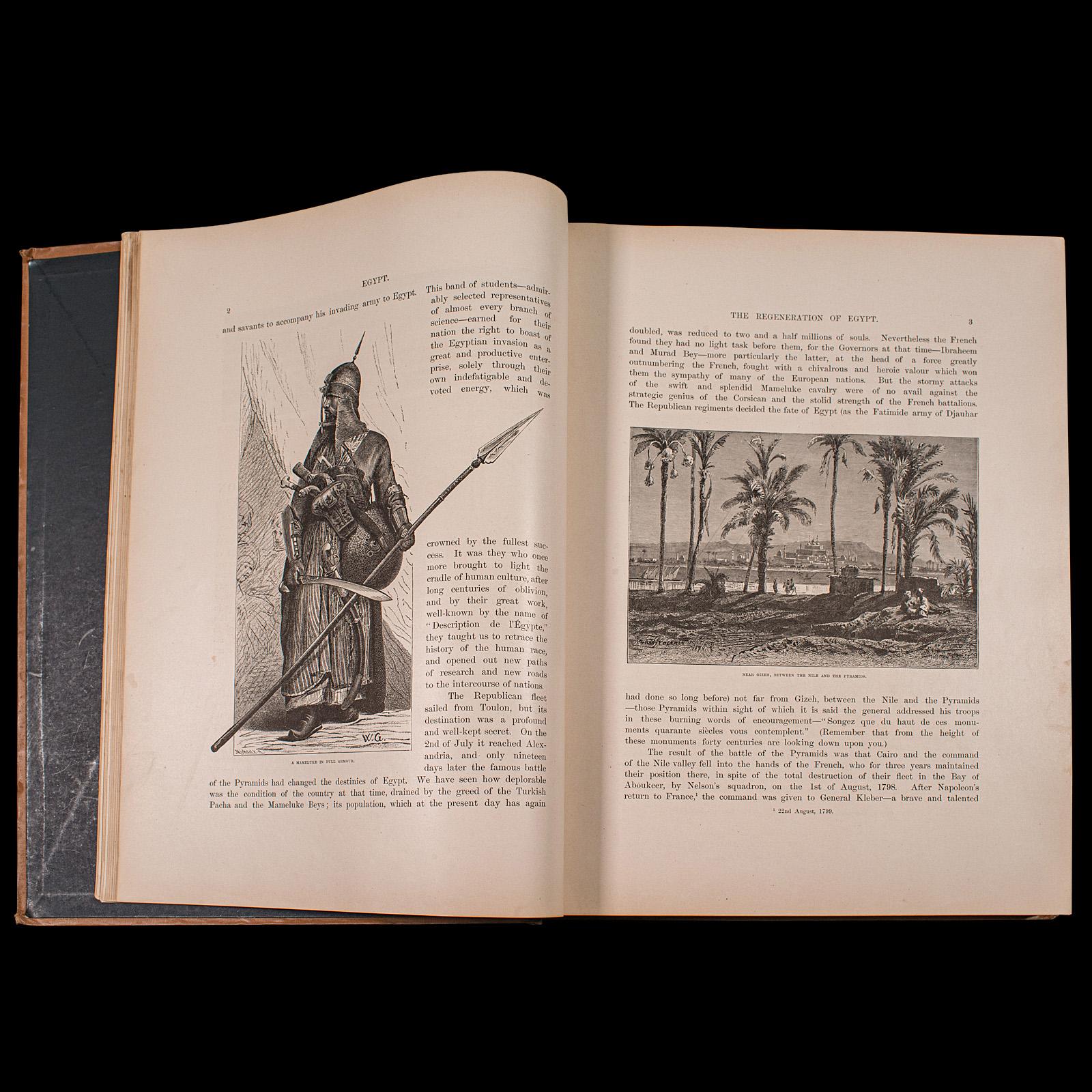 2 Large Vols Antique Reference Book, Egypt - Historical and Picturesque, English For Sale 2