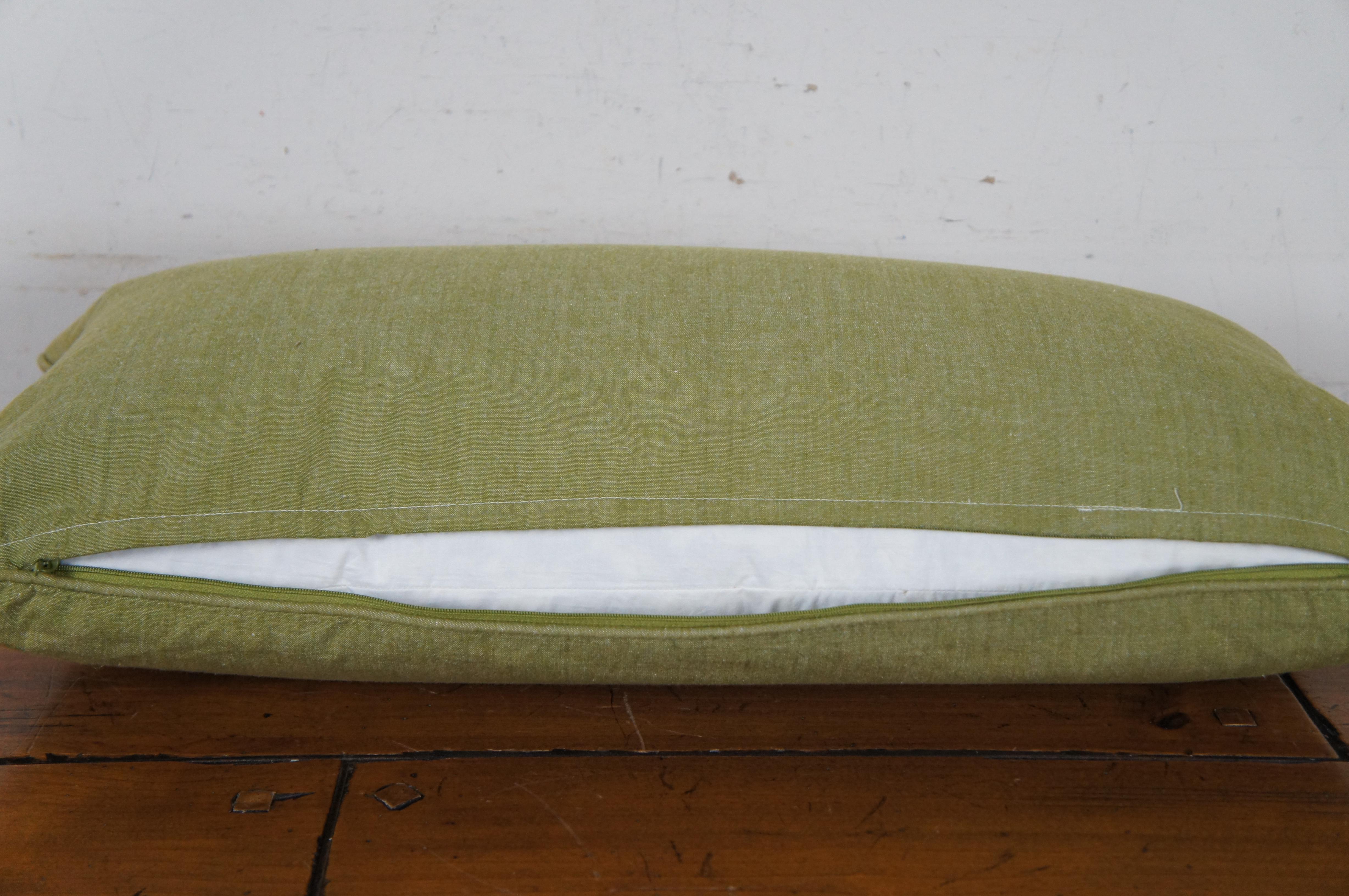 20th Century 2 Lauren Ralph Lauren Olive Green Monogram Lumbar Pillows Down Fill